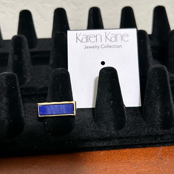 NWT Karen Kane Lapis & Gold Ring - Picture 2 of 14